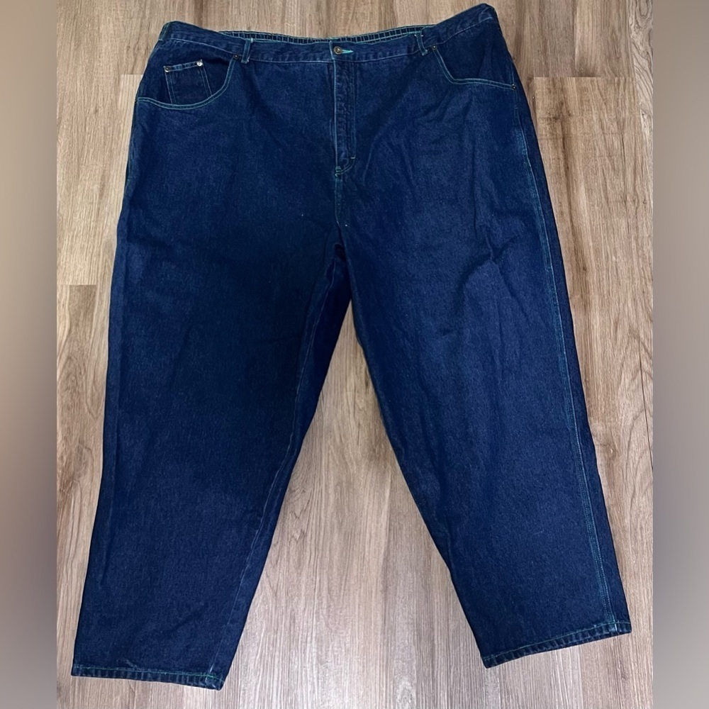 Women's Vintage Bonjour Plus Size Jeans With Green Accent